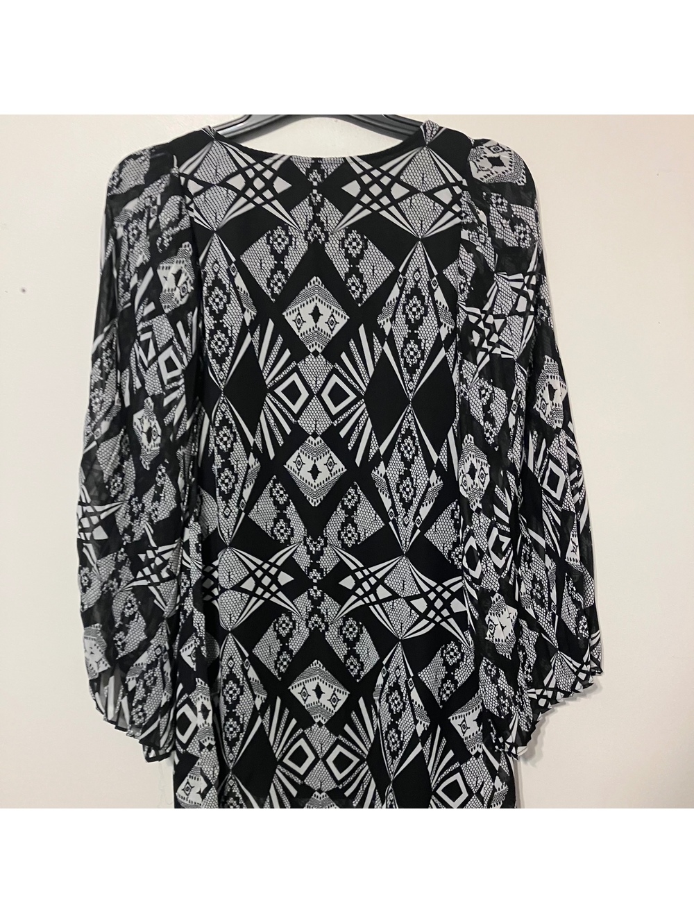Fire Los Angeles Black White Geometric Grunge Boho Chic Dress Size Small-New